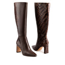 KARLA | BOTA LARGA DE PIEL CAFÉ CROCOX