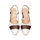 NATALIA | ZAPATILLAS BLANCAS/CAFÉ DE PIEL