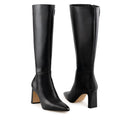 KARLA | BOTA LARGA DE PIEL NEGRA