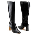 KARLA | BOTA LARGA DE PIEL NEGRO CROCOX