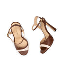 Bela - Tacones de Piel Café con Marfil | Davenia