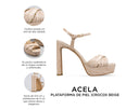 Acela - Tacones de Piel Croco Beige, infografía