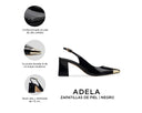 Adela - Zapatillas de Piel Negras, infografía