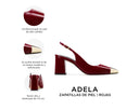 Adela - Zapatillas de Piel Rojo Chili, infografía