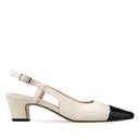 Ainhoa zapatillas de piel marfil-negro - vista 1