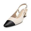 Ainhoa zapatillas de piel marfil-negro - vista 2