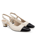 Ainhoa zapatillas de piel marfil-negro - vista 7