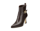 Alondra botines de piel chocolate - vista 2