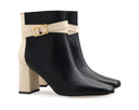 Amanda - Botines de Piel Negros con Marfil, vista 5