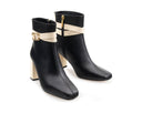 Amanda - Botines de Piel Negros con Marfil, vista 6