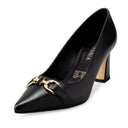 Ámbar zapatillas de piel negras - vista 2