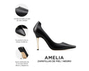 Amelia - Zapatillas de Piel Negras, infografía