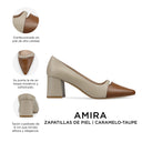 Infografía Amira taupe - detalles y medidas