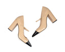 Ana - Zapatillas de Piel Beige con Negro, vista 7