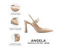 Angela - Zapatillas de Piel Beige, infografía