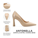 Infografía Antonella Charol Beige - detalles y medidas