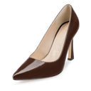 Antonella zapatilla pump de piel charol chocolate - vista 2