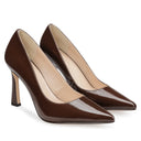 Antonella zapatilla pump de piel charol chocolate - vista 7