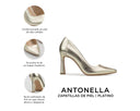 Antonella - Zapatillas de Piel Platino, infografía