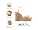 Arezzo - Alpargatas de Piel Oro, infografía