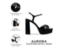 Aurora - Tacones de Plataforma de Piel Negros, infografía