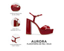 Aurora - Tacones de Plataforma de Piel Rojos, infografía