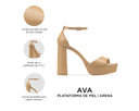Ava - Tacones de Piel Beige, infografía
