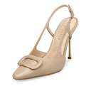 Azalea zapatilla slingback de piel beige - vista 2