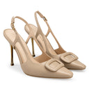 Azalea zapatilla slingback de piel beige - vista 7