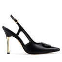 Azalea zapatilla slingback de piel negro - vista 1
