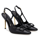 Azalea zapatilla slingback de piel negro - vista 7