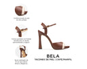 Bela - Tacones de Piel Cafés con Marfil, infografía