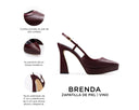 Brenda - Zapatillas de Piel Vino, infografía