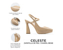 Celeste - Zapatillas de Piel Beige, infografía