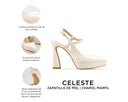 Celeste - Zapatillas de Piel Marfil, infografía