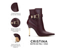 Cristina - Botines de Piel Vino, infografía