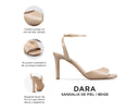 Dara - Tacones de Piel Beige, infografía
