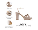 Deva - Tacones de Piel Beige, infografía