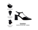 Sarai zapatilla de piel negra, infografía de características