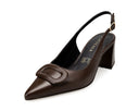 Agnes zapatilla de piel chocolate, vista 2