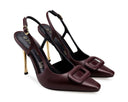 Azalea zapatilla slingback de piel vino - vista 7