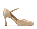 Cynthia zapatilla de piel charol beige, vista 4