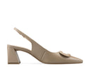 Agnes zapatilla de piel beige, vista 4