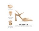 Vanessa zapatilla de piel beige, infografía de características