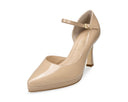 Cynthia zapatilla de piel charol beige, vista 2