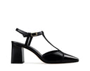 Sarai zapatilla de piel negra, vista 1
