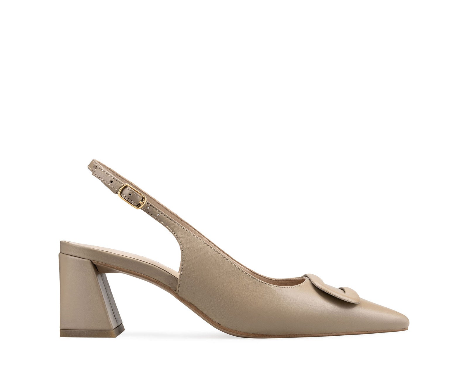 Agnes zapatilla de piel beige, vista 1