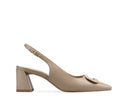 Agnes zapatilla de piel beige, vista 1