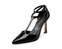Alana zapatilla de piel charol negra, vista 2