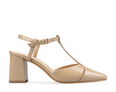 Sarai zapatilla de piel beige, vista 1 original para Coppel